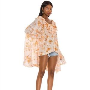 Free People Loretta Floral Print Tunic Top Small
